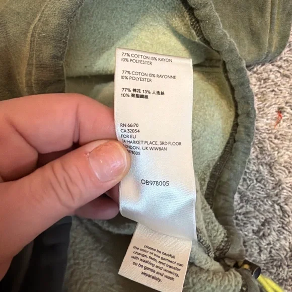 Free People We The Free Olive Short Sleeve Oversized Slouchy Hoodie XS - Picture 5 of 6